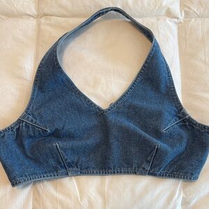 Karen Kane Blue Denim Crop Top